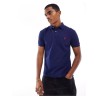 Polo Ralph Lauren slim fit pique polo with red player logo in washed navy