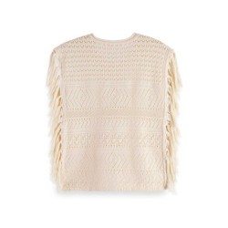 SCOTCH & SODA Pointelle Stitch With Fringing sleeveless T-shirt