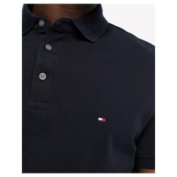 Tommy Hilfiger 1985 icon logo regular fit pique polo shirt in navy