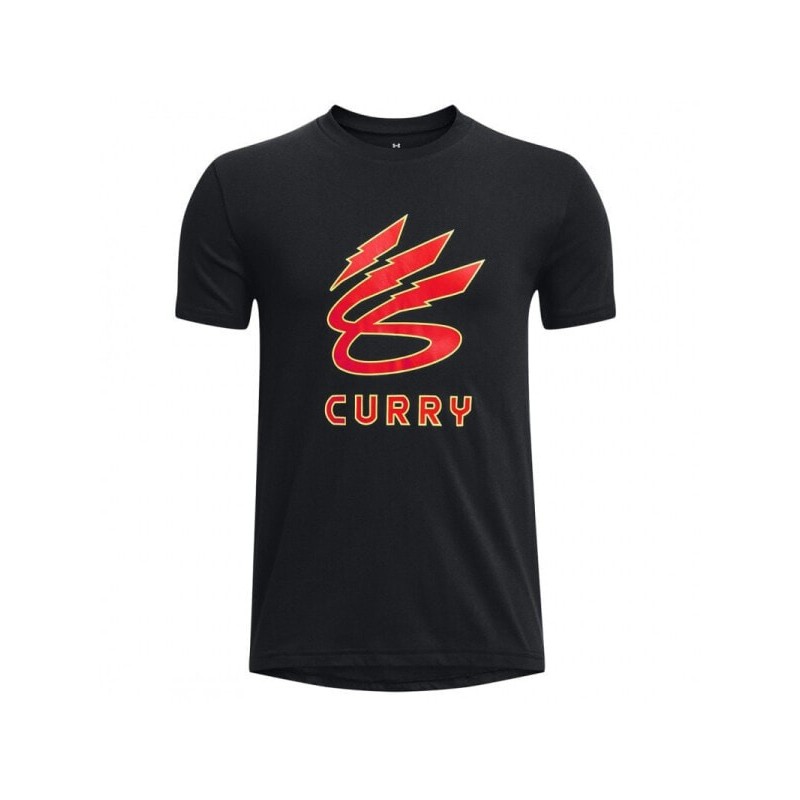 Футболка с коротким рукавом мужская Under Armour Curry Lightning Logo Чёрный