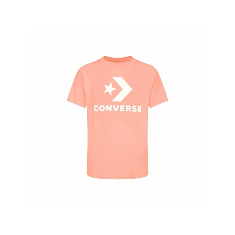 Футболка с коротким рукавом унисекс Converse Standard Fit Center Front Large Лососевый