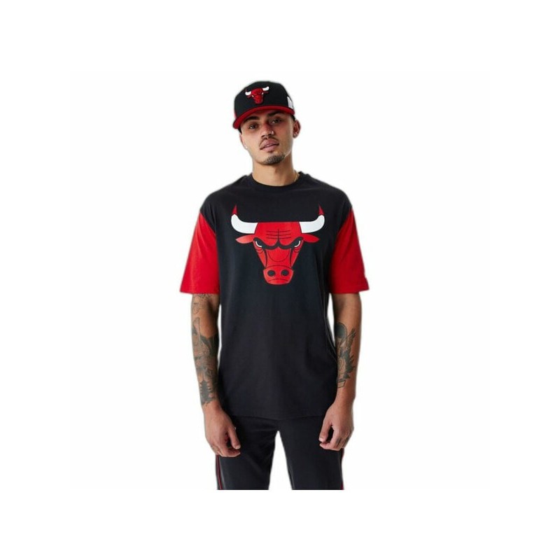 Футболка с коротким рукавом мужская New Era NBA Colour Insert Chicago Bulls Чёрный