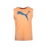 Puma Essentials Logo Crew Neck Sleeveless T-Shirt Mens Orange Casual Tops 587875